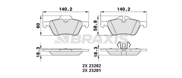 Fren Balatasi On Mini R50 R52 R53 | BRAXIS AA0069 | OEM 34116770332