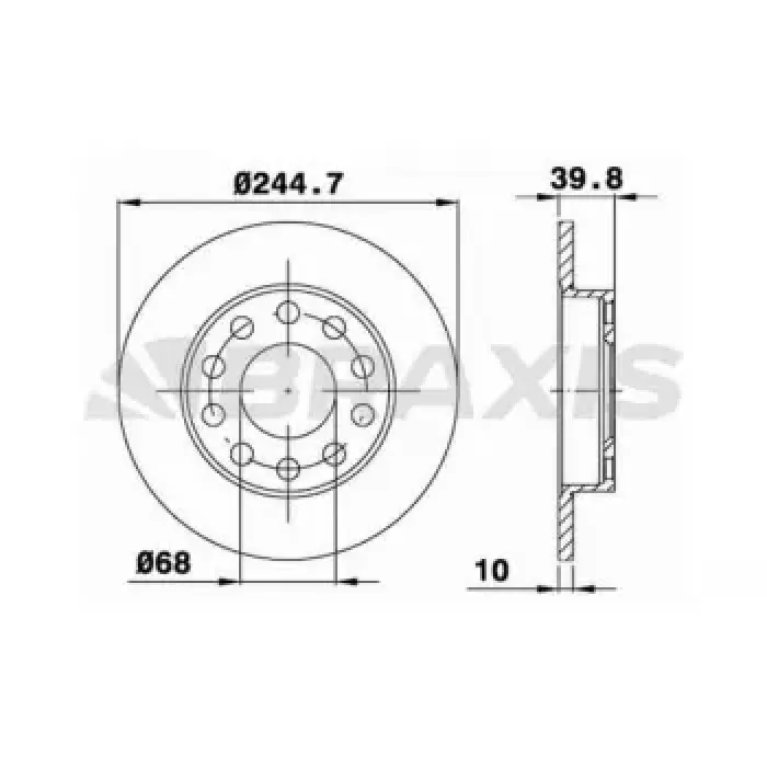 Arka Fren Aynasi A80 91>94 A4 00>04 A4 Avant 01>04 A4 Cabriolet Seat Exeo 08> | BRAXIS AE0167 | OEM 8E0615601P