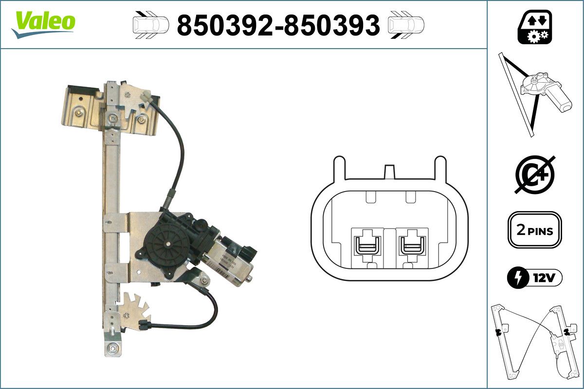 Cam Mekanizmasi (Arka) / (Sol) Seat | VALEO 850392 | OEM 6K4839401G