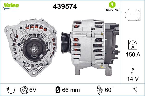 Alternator 12V 150A Audi A4 99>05 A6 02>05 Passat 00>05 | VALEO 439574 | OEM 06C903016B 06C903016B 078903016R 078903016S 078903016R 078903016S