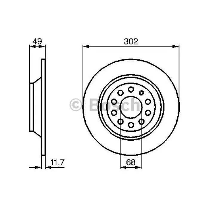 Arka Fren Aynasi A6 2,0 / 2,4 / 2,7 / 3,0 / 3,0 Quattro 05> | BOSCH 0986479257 | OEM 4F0615601E