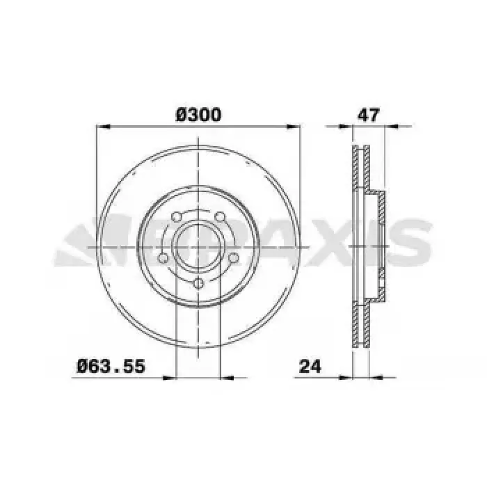 On Fren Disk Aynasi Mondeo III 1,8 / 2,0 / 2,2 00>07 Jaguar X Type 01>09 Olcu (300 X 24×5 Bijon) Hava Sogutmali | BRAXIS AE0049 | OEM 7S7J 1125 BB 1681578 1681578