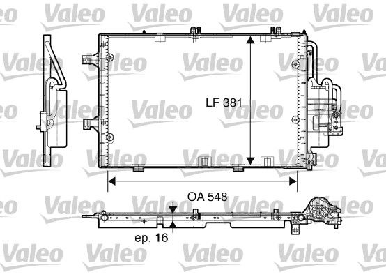 Klima Radyatoru (Kondanser) Corsa C Motor NO:Z16SE 01> (548×381×16) | VALEO 817609 | OEM 1850091