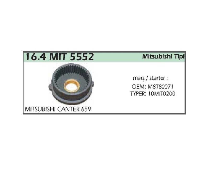 Marş Redüktör Çanağı Marş: 10MIT0200, Mitsubishi Canter 659 | OEM 16.4MIT5552