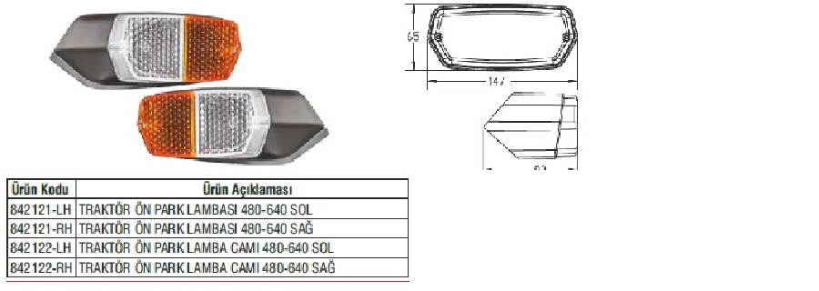 480-640 Ön Park Camı Sağ | OEM 842122-RH