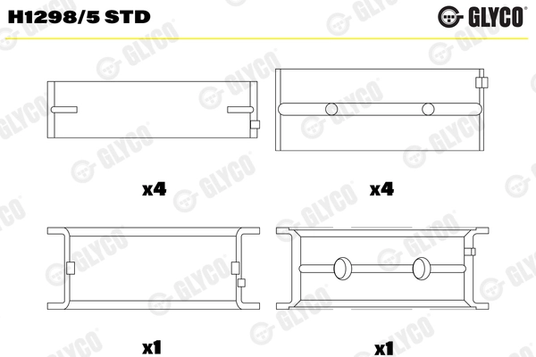 Ana Yatak Takim Std BMW N47 N47N | GLYCO H-12985STD | OEM 11218517939 11218517935 11217802643