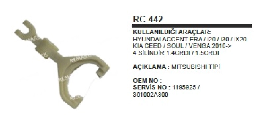 Marş Çatal Seti Accent Era, İ20 İ30 X30 Kia Ceed Soul Venga 2010 4 Sılındır 1,5CRDİ | OEM RC442