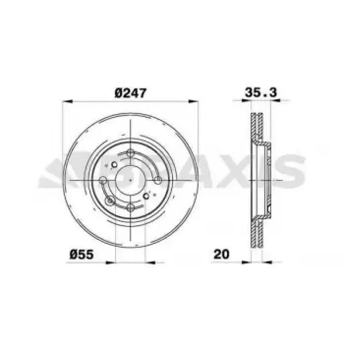 On Fren Disk Aynasi P107 C1 1,0 1,4HDI Toyota Aygo (06 / 05 ) Hava Sogutmali | BRAXIS AE0023 | OEM 4249.94 4249.94 43512.0H010 43512.0H020 43512.0H010 43512.0H020