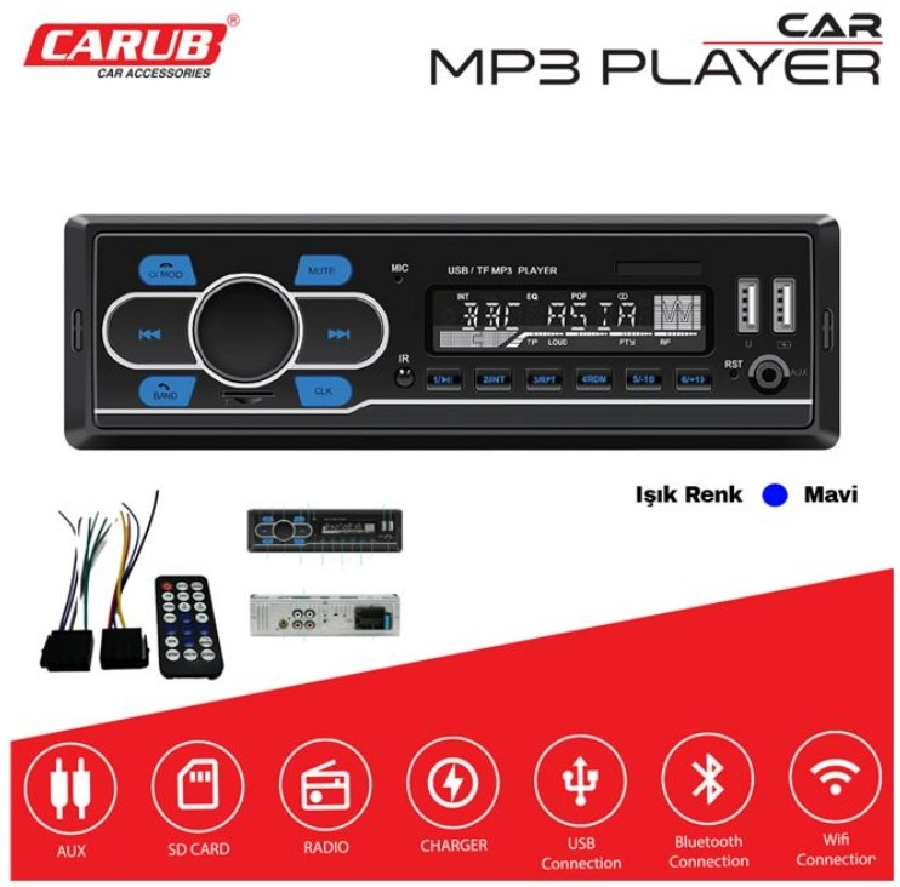 Oto Teyp USB Çalar 12V Mavi Işık | OEM BR2749952