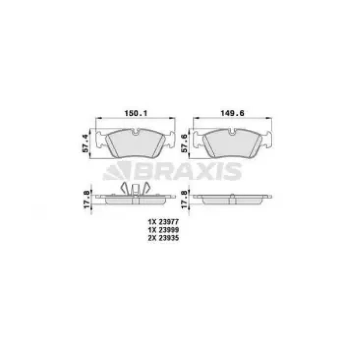 On Fren Balatasi BMW E90 E87 | BRAXIS AA0221 | OEM 34116769763