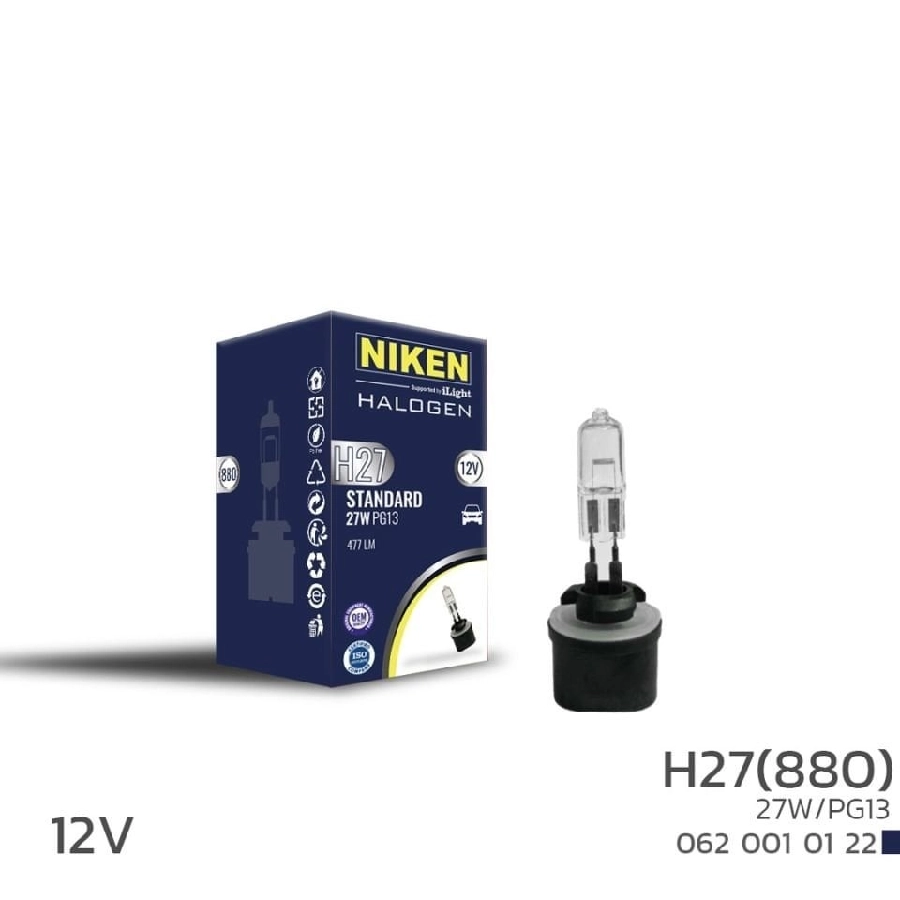 Ampul H27W, 1 (880) 27W Halojen Ampul PG13 (12V) Düz Soket | OEM 0620010122