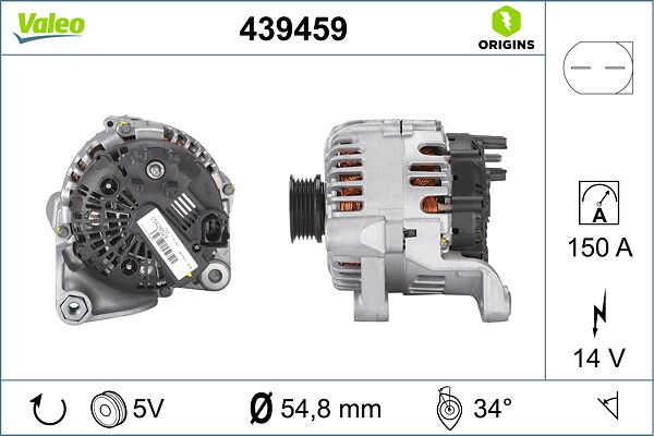 Alternator 150A 14V Bmw E38 E39 E46 E83 E53 Freelander I (L314) 2.0 TD4 00>06 | VALEO 439459 | OEM YLE500170 YLE500170 YLE000070 12317797661 YLE000070 12317797661