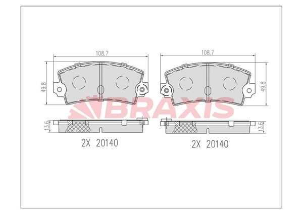 On Fren Balatasi R12 | BRAXIS AB0600 | OEM 7701201095 7701201095 7701201309 7701201470 7701201309 7701201470