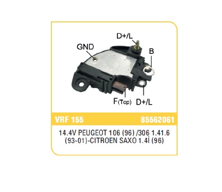 Konjektör Marelli Tip 14.4V - Peugeot 106 (96), 306 1.4, 1.6 (93-01), 307 2.0-Citroen Saxo 1.4I (96) | OEM VRF155
