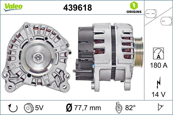 Alternator Audi A5 S5 Quattro 07> | VALEO 439618 | OEM 079903015F 079903015F 079903015FX 079903015FX