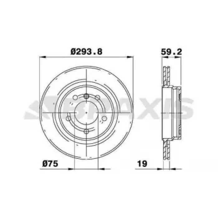 Fren Diski Arka Havali Bmw E46 98>05 | BRAXIS AE0199 | OEM 34216855154 34216855154 34216864056 34216864056