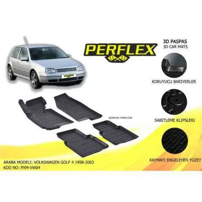 Paspas 3D Havuzlu 10-Mat Golf 4 1998-2003 | PERFLEX PXM-VW04