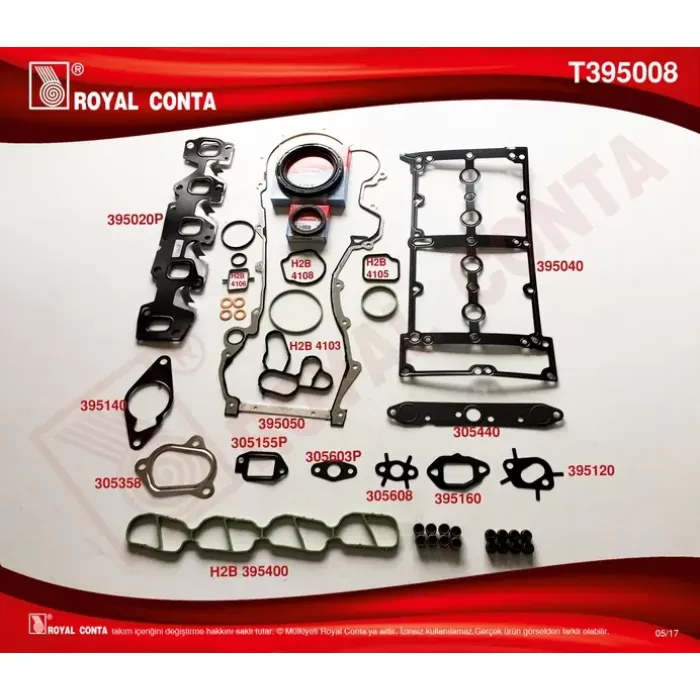 Motor Takim Contasi (Alt / Ust Full) Corteco Keceli Reinz Subap Lastikli S,K,C Haric Doblo Palio Albea Punto 1,3 Multijet 16V 1,3JTD 16V Astra Corsa 1,3CDTI 16V Suzuki Ignes Swift Wagon R+Z13DT (1,3DDIS 16V) Bipper Nemo 1,3HDI 16V | ROYAL T395008