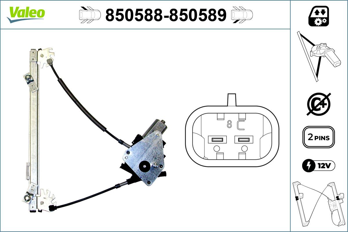 Cam Mekanizmasi Elektrikli Arka Sag Xsara Picasso 1,6 / 1,8 / 2,0 | VALEO 850589 | OEM 922367