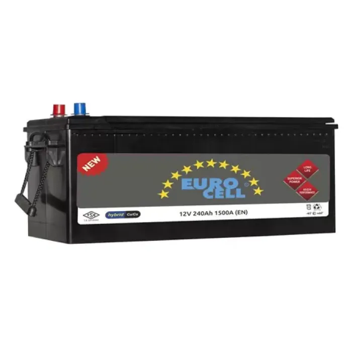 Aku 12V 240 Ah D6 (518×275×242) Ağır Hizmet | EUROCELL 8699358520241