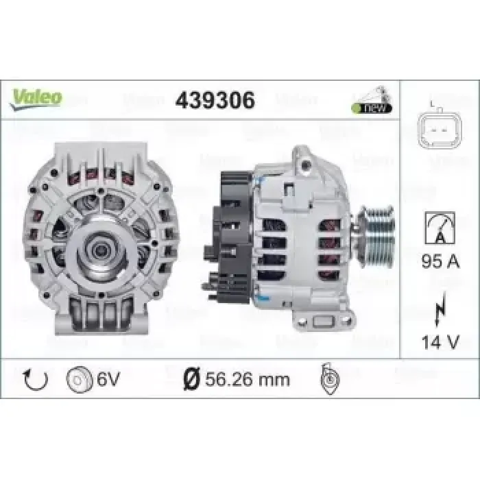 Alternator 12V 95A Clio II Espace Kangoo Laguna | VALEO 439306 | OEM 7700101274 7700101274 7711134564 8200030635 7711134564 8200030635