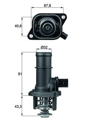 Termostat (105°) A3 Cordoba Ibiza 3 Octavia Bora Golf 4 Polo 1,6 | MAHLE TI16105 | OEM 06A121114