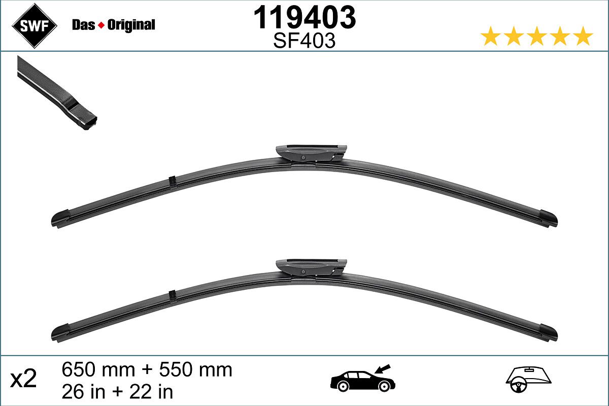 Silecek Supurgesi 650 / 650MM (Muz Tip) Scenic II (Swf) | VALEO 119403 | OEM 7711421439