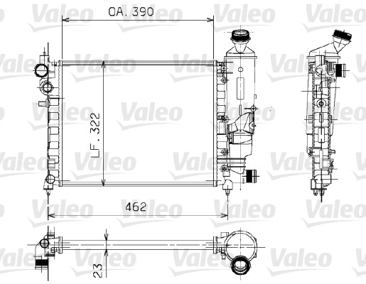 Motor Su Radyatoru Radyator Mekanik P106 Saxo 1,6 Klimasiz Manuel Olcu: (390*322*23) | VALEO 730372 | OEM 1301.TA 1301.TA SQ