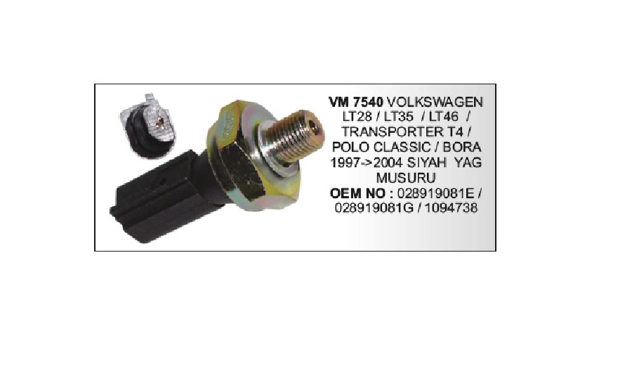 VW T-4, Polo, Golf 4, Bora Siyah Yag Musuru | OEM VM7540