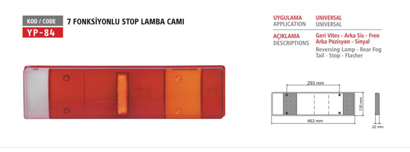 Yp 7 Fonsiyonlu Stop Camı