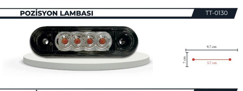 Tırsa Parmak Lamba 4 Ledli Sarı Mercekli (2 Adet Lastikli)