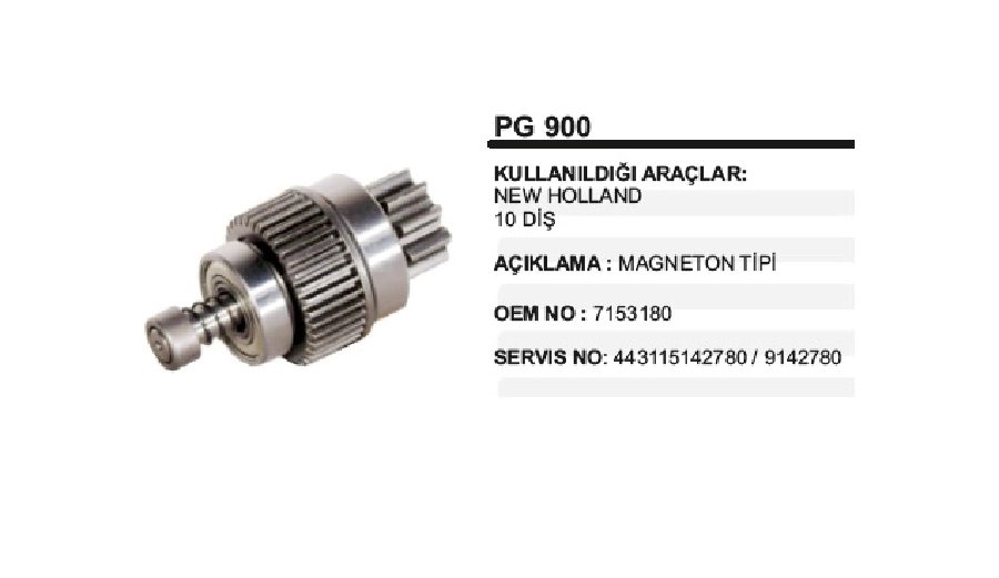 Marş Dişlisi 10D Magneton ve Pal Tipi Magneton New Holland Belarus Mtz Farmer F Pronar Narew | OEM PG900