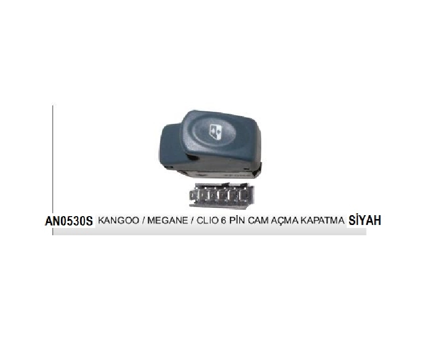 Kangoo, Megan, Clio 6P Cam Açma A Kapama Siyah | OEM AN0530S