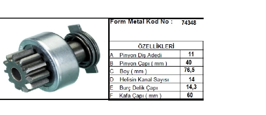 Marş Dişlisi 11D Iskra Tip Same Traktör- Massey Ferguson | OEM 74348