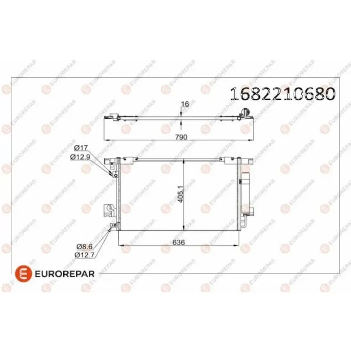 Klima Radyatoru Asx Lancer Outlander 2009> P4007 P4008 C4 Ayrcross C Crosser 10> | EUROREPAR 1682210680 | OEM 6455FA