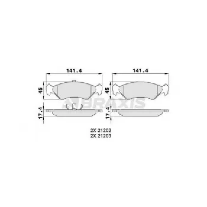 On Fren Balatasi Fiesta 89> 02 Ford Ka 96>08 Mazda 121 3 96>03 | BRAXIS AA0027 | OEM 92AX 2K021 AB 1130751