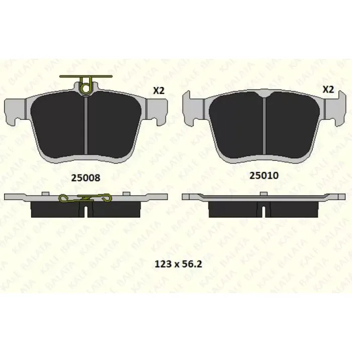 Arka Fren Balatasi A3 Golf 7 8V1 1.2 Tfsi / 1.4 Tfsi / 1.6 Tdi / 2.0 Tdi / S3 04 / 12 | KALE B 25008 164 05 ANS | OEM 3Q0698451F 8V0698451D 5Q0698451P 3Q0698451J