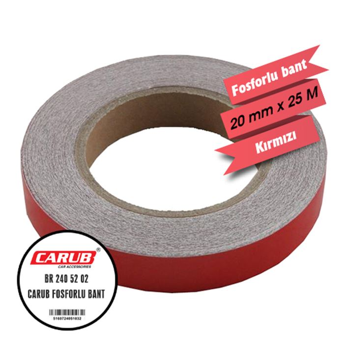 Carub Fosforlu Bant Kırmızı 2 900 X 25 Mt