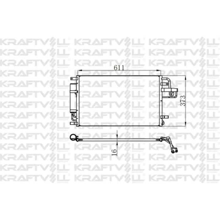 Klima Radyatoru Tucson Sportage 2.0 Crdi 2004> (610×375×16) | KRAFTVOLL 08060228 | OEM 97606-2E000