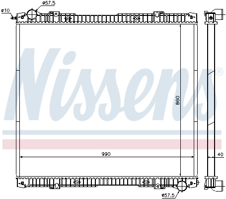 Su Radyatoru Scania P-G-R-T Seri 04> P340-P380-P420-P480-P560-G340-G420-G480-R340-R380-R420-R460-R480-R500 (Cercevesiz) / (Mt) | NISSENS 640670 | OEM 1784616