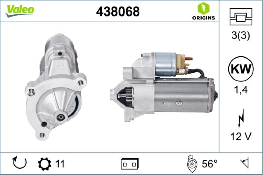Mars Motoru 12V 11 Dış 1,4KW Berlingo P206 P306 P307 Partner P306 P406 P607 DW8, DW8B, DW10TD Exp | OEM 438068