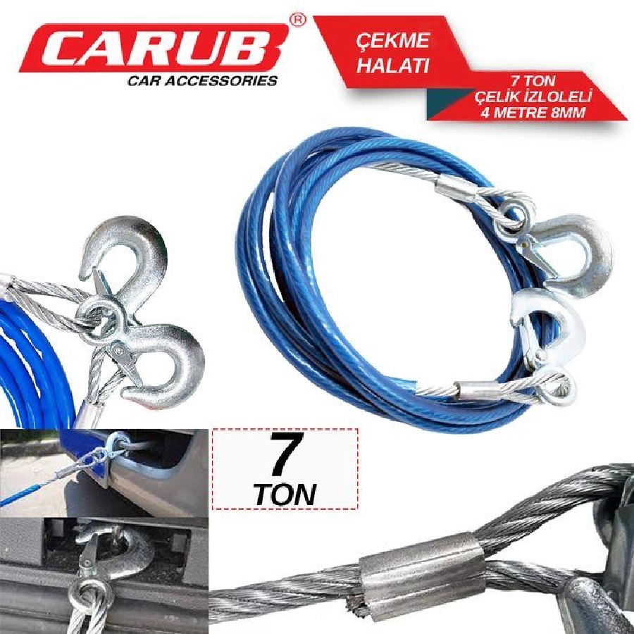 Çekme Halatı 7 Ton Çelik İzoleli 4 Mt | OEM BR1720507