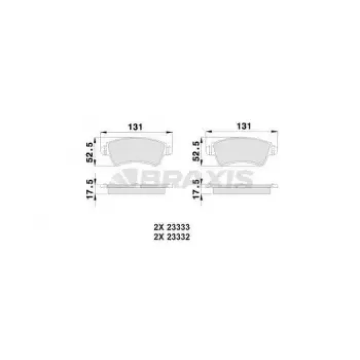 On Fren Balatasi P206 Gti EW10J4 (2.0 16V) TU5JP4 (1.6 16V) P306 Xsara 1.6 8V 1.9 (Celik Segmanli) | BRAXIS AB0024 | OEM 4254.84 4252.29