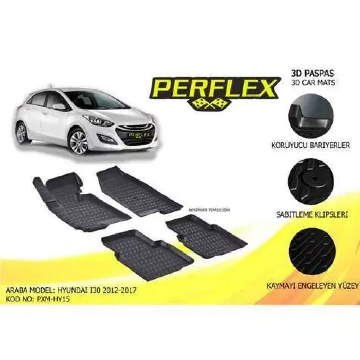Paspas 3D Havuzlu 10-Mat Hyundai I30 2012-2017 | PERFLEX PXM-HY15