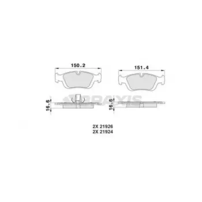 Fren Balatasi On BMW E46 E36 91>05 | BRAXIS AA0427 | OEM 34116761244