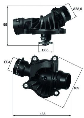 Termostat BMW M47 M57 E90 E87 E46 E91 E92 E93 E60 E61 E64 E65 E83 E70 | MAHLE TI23488 | OEM 11517805811