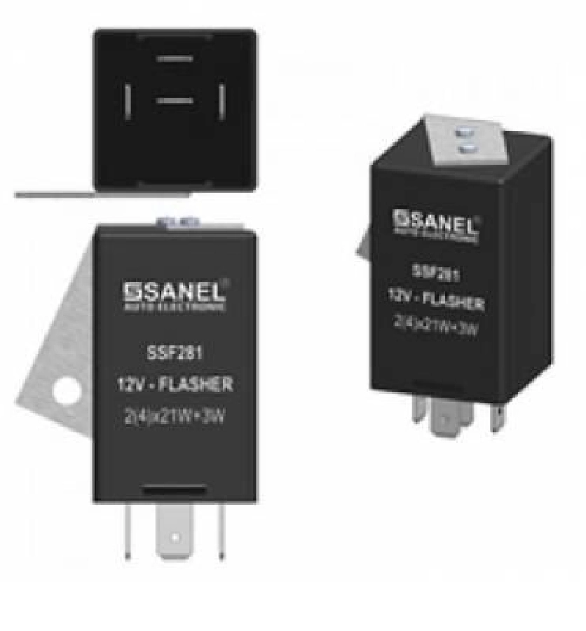12V Renault Braketli Flaşör ( + , -, C, R) 4 Uçlu, Braketli | OEM SSF281