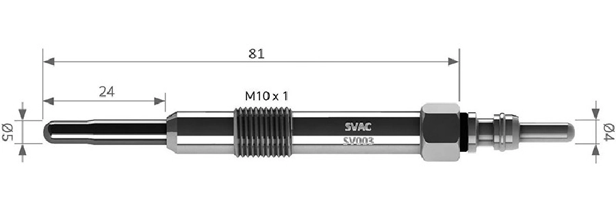 Kızdırma Bujisi 11V Alfa Romeo 145 (930): 1.9 JTD 146 (930): 1.9 JTD 147 (937): 1.9 JTD 156 (932) | OEM SV003