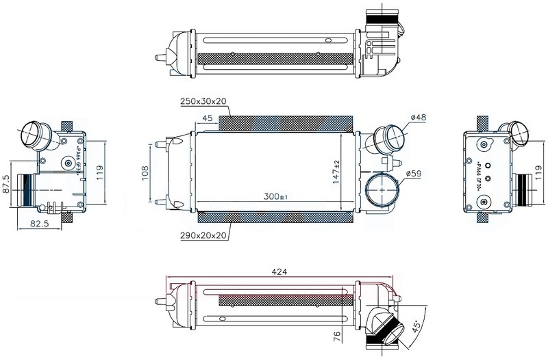 Turbo Intercoller Radyatoru Fiesta 6 1,6TDCI 08 /> | ORIS IFR505076 | OEM 8V51 9L440 AF 1722905