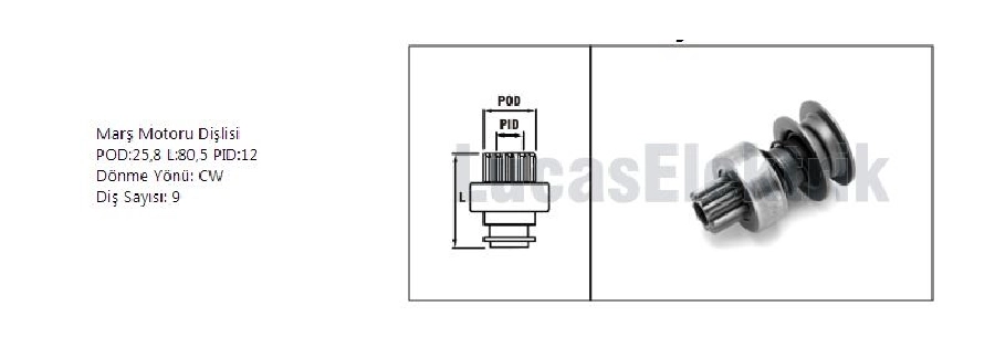 Marş Dişlisi 9D Delco Tipi (0020) Chevrolet Silverdao Willys Jeep Ford-General Motor | OEM SDR2011